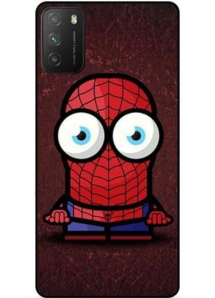 Силиконовый бампер чехол для xiaomi poco m3 с рисунком миньон человек паук spider man