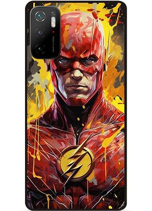 Чехол силиконовый бампер для xiaomi poco m3 pro с рисунком flash marvel человек молния