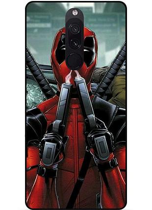 Силиконовый бампер чехол для xiaomi redmi 8 с рисунком deadpool дэдпул