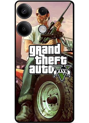 Чехол силиконовый бампер для xiaomi redmi note 13 5g с картинкой gta гта