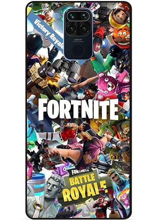 Силіконовий чохол бампер для xiaomi redmi note 9 з картинкою fortnite фортнайт