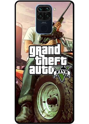 Чехол силиконовый бампер для xiaomi redmi note 9 с картинкой gta гта