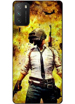 Силиконовый бампер чехол для xiaomi poco m3 с рисунком пабг puвg