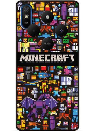 Силиконовый чехол бампер для tecno spark 30c с картинкой майнкрафт minecraft