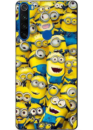 Силіконовий чохол бампер для xiaomi redmi note 8t з малюнком міньйони minion