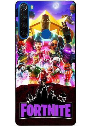 Силиконовый бампер чехол для xiaomi redmi note 8t с рисунком fortnite фортнайт