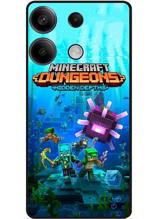 Силиконовый бампер чехол для xiaomi redmi note 13 5g с рисунком майнкрафт minecraft