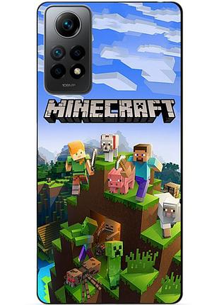 Силиконовый бампер чехол для xiaomi redmi note 12 pro с рисунком minecraft майнкрафт