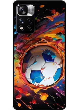 Силиконовый чехол бампер для xiaomi redmi note 11 pro plus 5g с рисунком футбол мяч