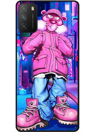 Силіконовий бампер чохол для xiaomi poco m3 з малюнком розовая пантера marvel