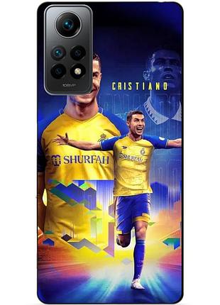 Силиконовый бампер чехол для xiaomi poco x4 pro 5g с рисунком роналдо аль наср ronaldo