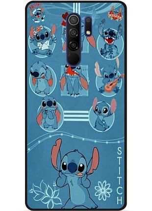 Силиконовый бампер чехол для xiaomi redmi 9 с картинкой stitch стич