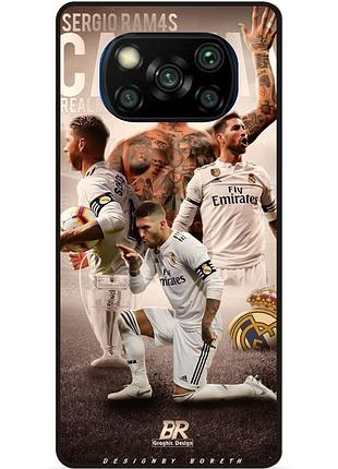 Чехол силиконовый бампер для xiaomi poco x3 с рисунком sergio ramos серхио рамос real madrid