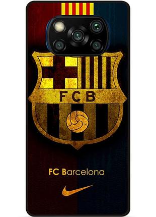 Чехол силиконовый бампер для xiaomi poco x3 с рисунком barcelona барселона
