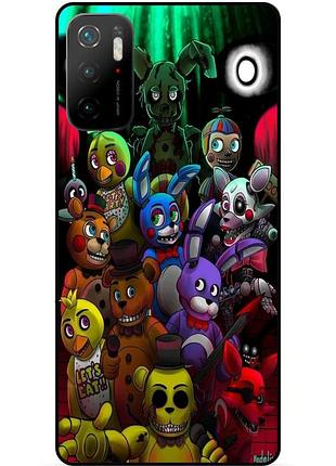 Силиконовый бампер чехол для xiaomi poco m3 pro с рисунком freddy фредди аниматроники