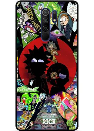 Силиконовый чехол бампер для xiaomi redmi 9 с рисунком rick and morty рик и морти