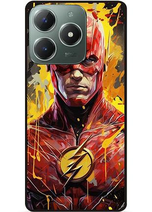 Чехол силиконовый бампер для tecno spark 20 pro с рисунком flash marvel человек молния