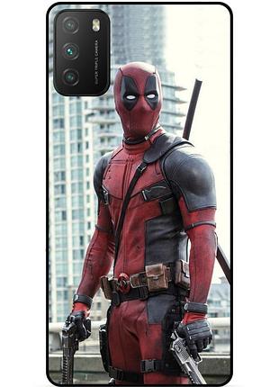 Силиконовый чехол бампер для xiaomi poco m3 с рисунком deadpool дэдпул