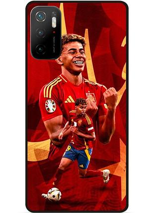 Силиконовый чехол бампер для xiaomi poco m3 pro с рисунком lamine yamal ламин ямаль
