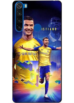 Силиконовый бампер чехол для xiaomi redmi note 8 с рисунком роналдо аль наср ronaldo