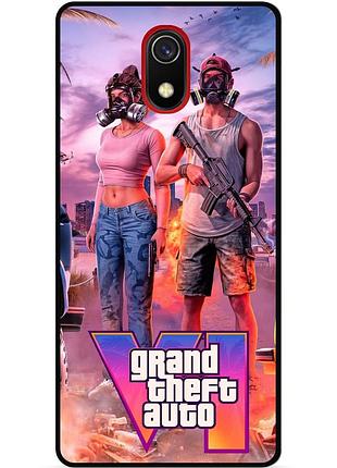 Силіконовий бампер чохол для samsung j6 j600 з малюнком gta гта