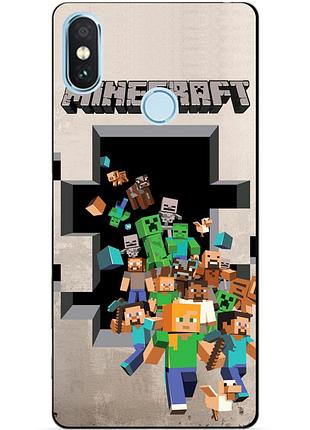 Силиконовый чехол бампер для xiaomi mi a2 lite с рисунком minecraft майнкрафт 1, xiaomi mi a2 lite