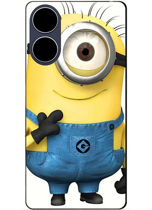 Силиконовый бампер чехол для oppo a58 с рисунком миньон кевин minion