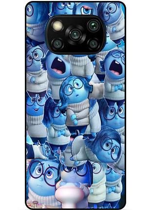 Чехол силиконовый бампер для xiaomi poco x3 с рисунком головоломка печаль