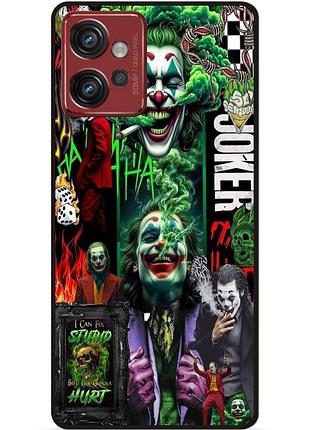 Чехол силиконовый бампер для motorola moto g32 с рисунком joker джокер харли квинн