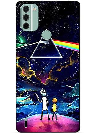Силиконовый бампер чехол для nokia c31 с рисунком рик и морти rick and morty