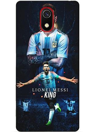 Силиконовый бампер чехол для samsung j6 plus с рисунком messi аргентина месси