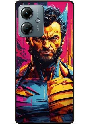 Чехол силиконовый бампер для motorola moto g14 с рисунком росомаха marvel логан