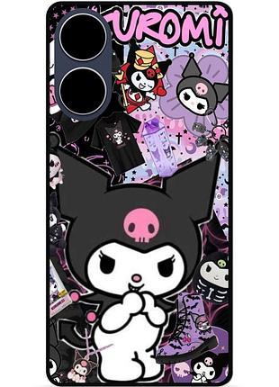 Силиконовый чехол бампер для oppo a17 с рисунком kuromi куроми