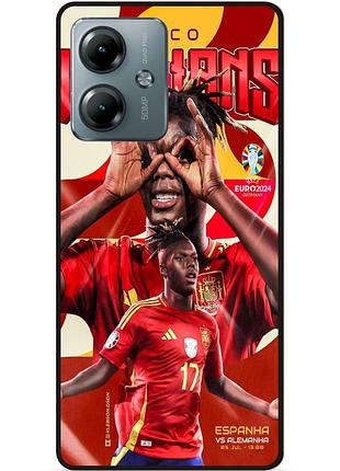 Чехол силиконовый бампер для motorola moto g14 с рисунком nico williams нико уильямс