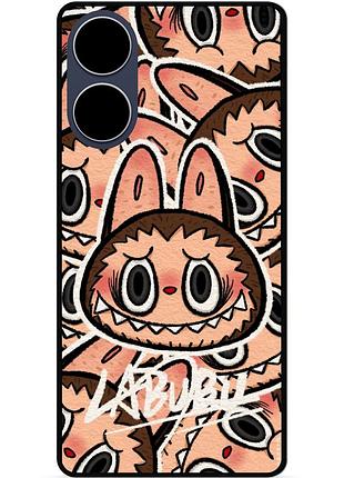 Силиконовый чехол бампер для oppo a17 с рисунком labubu лабубу