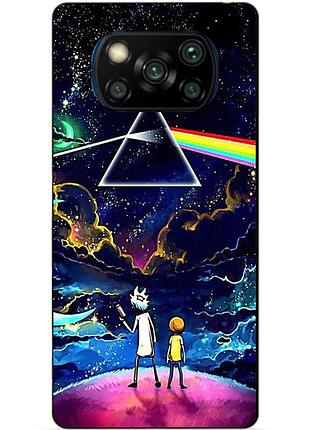 Силиконовый бампер чехол для xiaomi poco x3 с рисунком рик и морти rick and morty