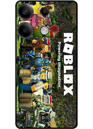 Силиконовый чехол бампер для huawei honor x6a с картинкой роблокс roblox