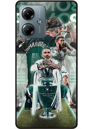 Чехол силиконовый бампер для motorola moto g14 с рисунком серхио рамос sergio ramos