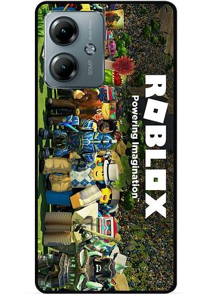 Силиконовый чехол бампер для motorola moto g14 с картинкой роблокс roblox