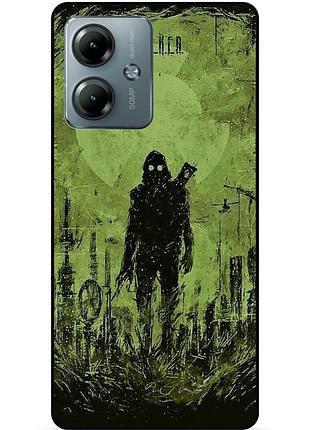 Чехол силиконовый бампер для motorola moto g14 с картинкой сталкер stalker