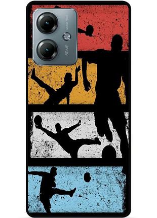 Силиконовый чехол бампер для motorola moto g14 с картинкой футбол