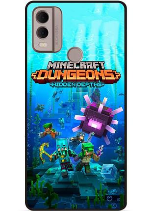 Силиконовый бампер чехол для nokia g11 plus с рисунком майнкрафт minecraft