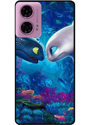 Чехол силиконовый для motorola moto g85 5g с рисунком как приручить дракона dragon