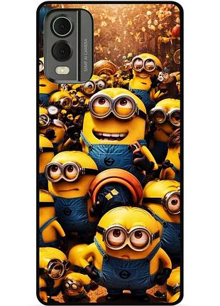 Силиконовый бампер чехол для nokia c32 с картинкой minion миньоны