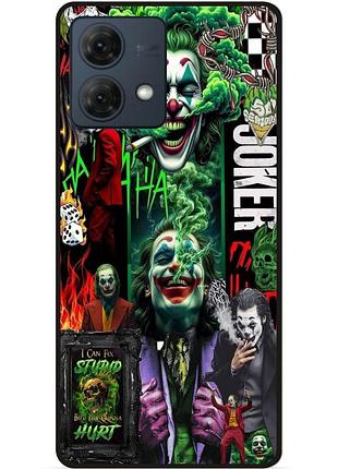 Чехол силиконовый бампер для motorola moto g84 с рисунком joker джокер харли квинн