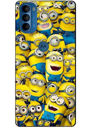 Силиконовый бампер чехол для motorola moto g31 с рисунком миньоны minion