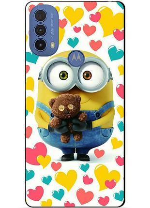 Силиконовый бампер чехол для motorola moto e40 с рисунком миньон боб minion