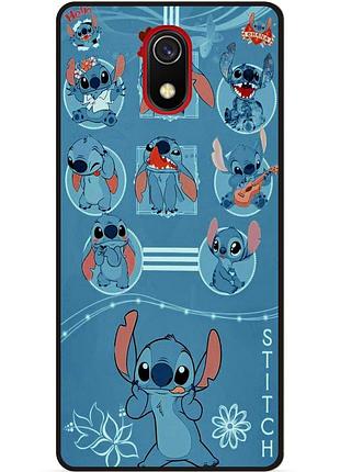 Силиконовый бампер чехол для samsung j8 j810 с картинкой stitch стич