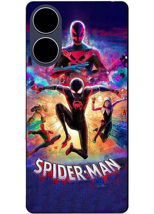Силиконовый бампер чехол для oppo a17 spider man человек паук майлз моралес