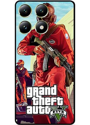Силиконовый чехол бампер для xiaomi 14t с рисунком gta 10